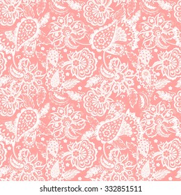 Floral Paisley Pattern. Seamless Asian Textile Background