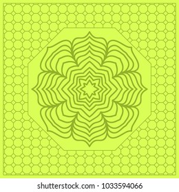 Floral paisley pattern vector border. Vintage flower ornament for scarf bandana print fabric. Olive color