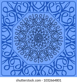 Floral paisley pattern vector illustration. Vintage flower ethnic ornament for boho bedroom textile, yoga clothing, silk scarf print.