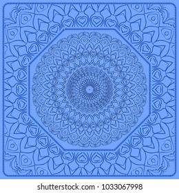 Floral paisley pattern vector illustration. Vintage flower ethnic ornament for boho bedroom textile, yoga clothing, silk scarf print.