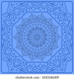 Floral paisley pattern vector illustration. Vintage flower ethnic ornament for boho bedroom textile, yoga clothing, silk scarf print.
