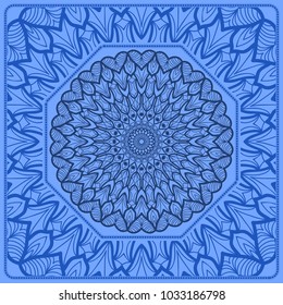 Floral paisley pattern vector illustration. Vintage flower ethnic ornament for boho bedroom textile, yoga clothing, silk scarf print.