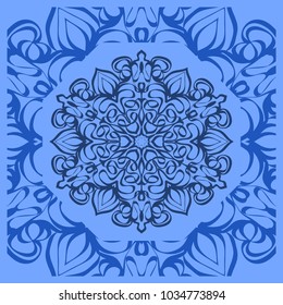 Floral paisley pattern vector illustration. Vintage flower ethnic ornament for boho bedroom textile, yoga clothing, silk scarf print.