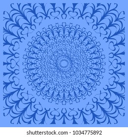 Floral paisley pattern vector illustration. Vintage flower ethnic ornament for boho bedroom textile, yoga clothing, silk scarf print.