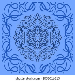 Floral paisley pattern vector illustration. Vintage flower ethnic ornament for boho bedroom textile, yoga clothing, silk scarf print.