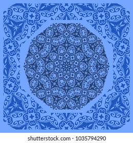 Floral paisley pattern vector illustration. Vintage flower ethnic ornament for boho bedroom textile, yoga clothing, silk scarf print.