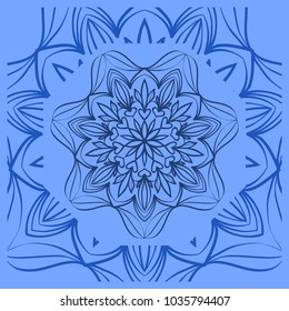 Floral paisley pattern vector illustration. Vintage flower ethnic ornament for boho bedroom textile, yoga clothing, silk scarf print.
