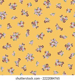 Patrón sin soldadura floral y paisajista,