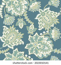 Floral paisley seamless pattern. damask vector background