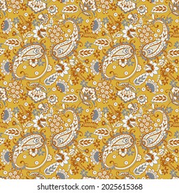 Floral paisley seamless pattern. damask vector background