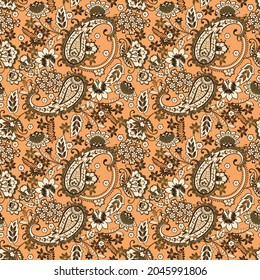 Blumenpaisley nahtloses Muster. Damast-Vektorhintergrund