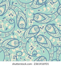 Floral paisley seamless pattern. damask vector background