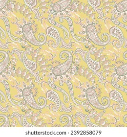 Floral paisley seamless pattern. damask vector background