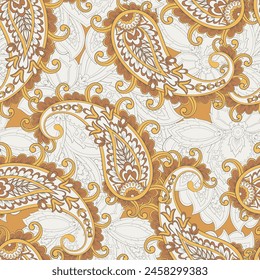 Floral paisley seamless pattern. damask vector background

