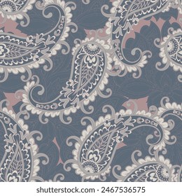 Floral paisley seamless pattern. damask vector background

