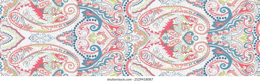 Floral paisley seamless pattern. damask vector background
