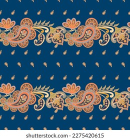 Floral paisley seamless pattern from ehtnic elements