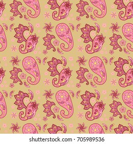 Floral Paisley seamless pattern, vector