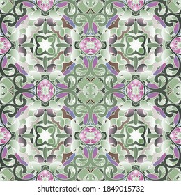 Floral Paisley seamless pattern. Vintage patterned background. Vector ethnic style paisley flowers, leaves, shapes. Repeat colorful ornaments. Decorative ornate design for wallpaper, print, fabric.