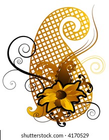 vetor de paisley floral