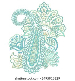 Floral Paisley vector design. Damask isolated motif.