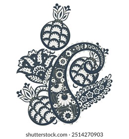 Floral Paisley vector design. Damask isolated motif