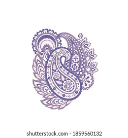 Patrón vector Paisley floral. Ornamento aislado de Damask