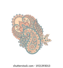 Floral Paisley vector pattern. Damask Isolated ornamentv