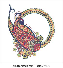 Floral Paisley vector pattern. Damask Isolated ornament