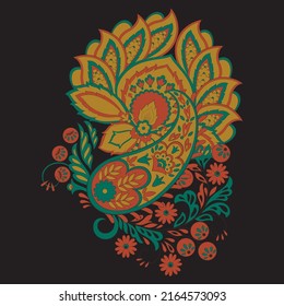 Floral Paisley vector pattern. Damask Isolated ornament