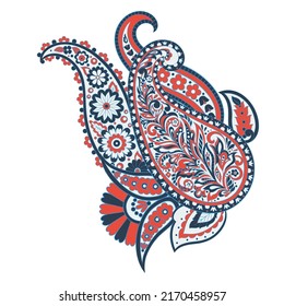 Floral Paisley vector pattern. Damask Isolated ornament