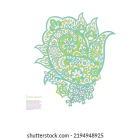 Floral Paisley vector pattern. Damask Isolated ornament