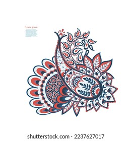 Floral Paisley vector pattern. Damask Isolated ornament