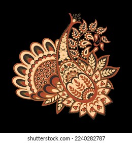 Floral Paisley vector pattern. Damask Isolated ornament