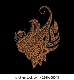 Floral Paisley vector pattern. Damask Isolated ornament