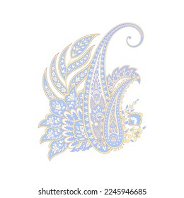 Patrón vector Paisley floral. Ornamento aislado de Damask