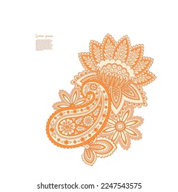 Floral Paisley vector pattern. Damask Isolated ornament