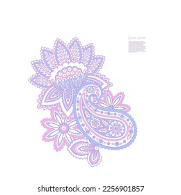 Patrón vector Paisley floral. Ornamento aislado de Damask