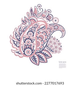 Floral Paisley vector pattern. Damask Isolated ornament