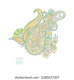 Floral Paisley vector pattern. Damask Isolated ornament