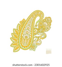 Floral Paisley vector pattern. Damask Isolated ornament