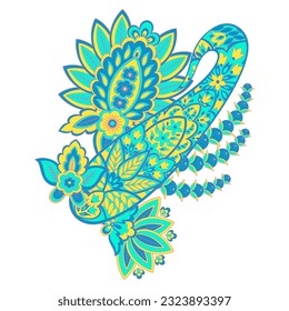 Floral Paisley vector pattern. Damask Isolated ornament