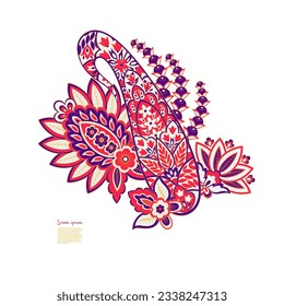 Floral Paisley vector pattern. Damask Isolated ornament