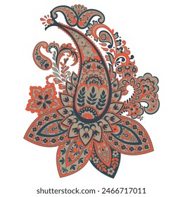 Floral Paisley vector pattern. Damask Isolated ornament