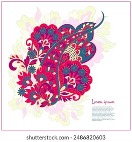 Floral Paisley vector pattern. Damask Isolated ornament