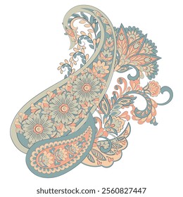 Floral Paisley vector pattern. Damask Isolated ornament