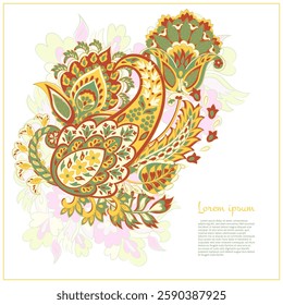 Floral Paisley vector pattern. Damask Isolated ornament
