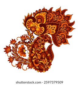 Floral Paisley vector pattern. Damask Isolated ornament