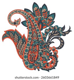 Floral Paisley vector pattern. Damask Isolated ornament