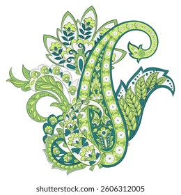Floral Paisley vector pattern. Damask Isolated ornament